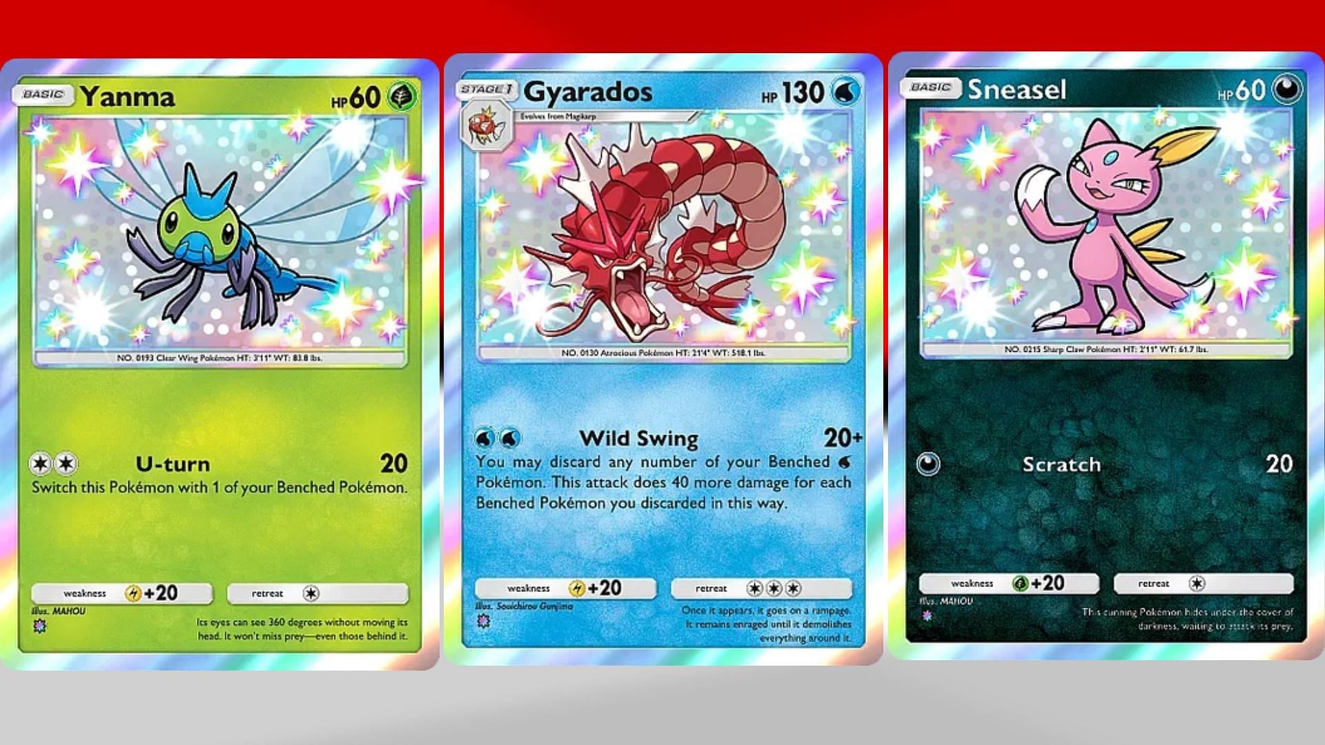 Yanma, Gyarados, and Sneasel in Wisdom of Sea and Sky (Image via TPC)